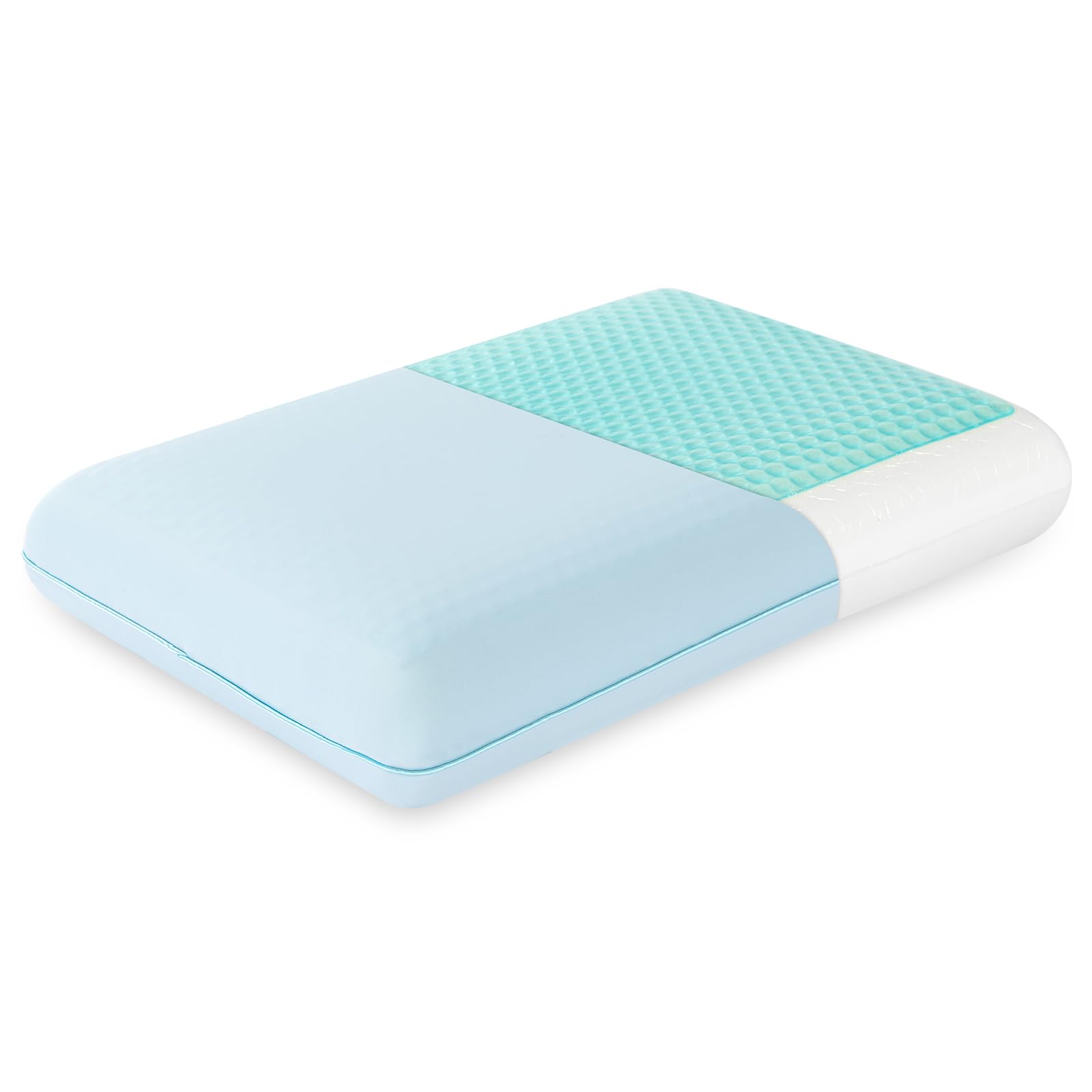 Egohome Cooling Memory Foam Pillow With Two-Sided Reversible Cover, Neck Support For Back, Stomach, And Side Sleepers, Washable